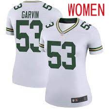 Women Green Bay Packers #53 Jonathan Garvin Nike White Game NFL Jersey